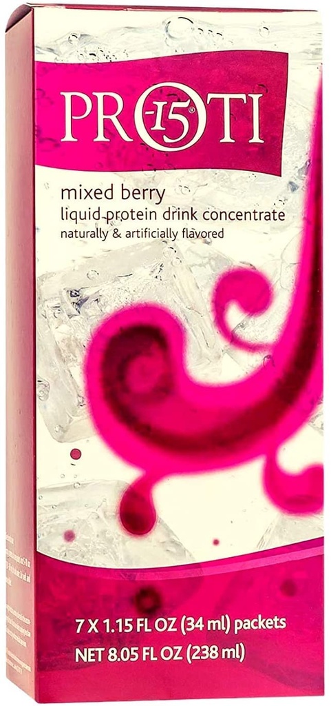 PROTIFIT - Alta proteína líquido bebida bebida concentrado Mix, 15g de proteína, gordura livre, baixo carboidrato, baixa calorias, proteína ideal compatível, 7 Servings por caixa (Mistured Berry)