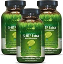 Irwin Naturals dupla potência 5-HTP extra - 60 líquidos macios-Gels, pacote de 3 - para relaxação e produção de serotonina - 90 Total Servings