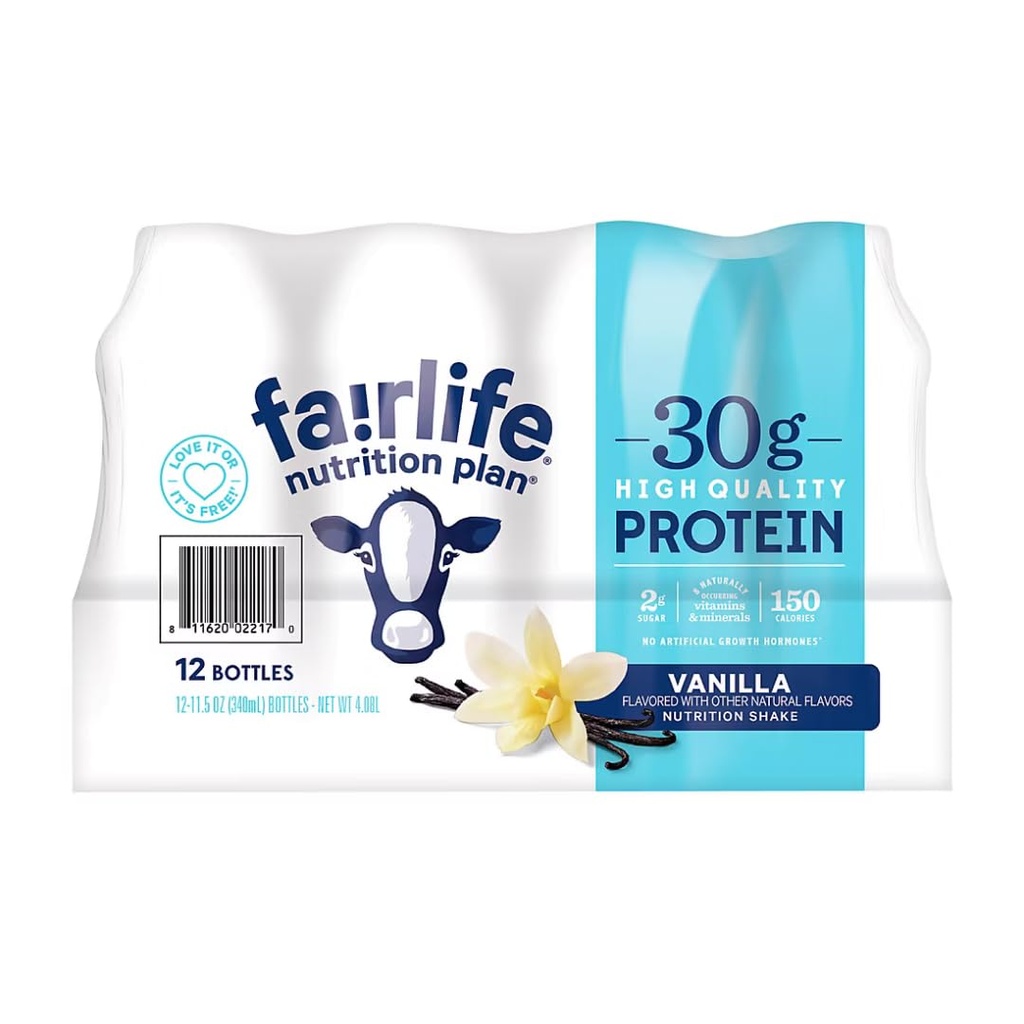 Plano de Nutrição da Vida Justa Alta Protein Liquid Shake, Baunilha, 11.5 Fl Oz, Pacote de 12