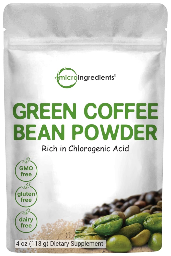 Pure Green Coffee Bean Extract, 4 onça, Enchimento gratuito com cafeína natural, Verde Coffee Bean Fat Burn Suplemento com 50% de ácido clorogênico, Suporta o metabolismo e gestão de peso, Vegan Friendly