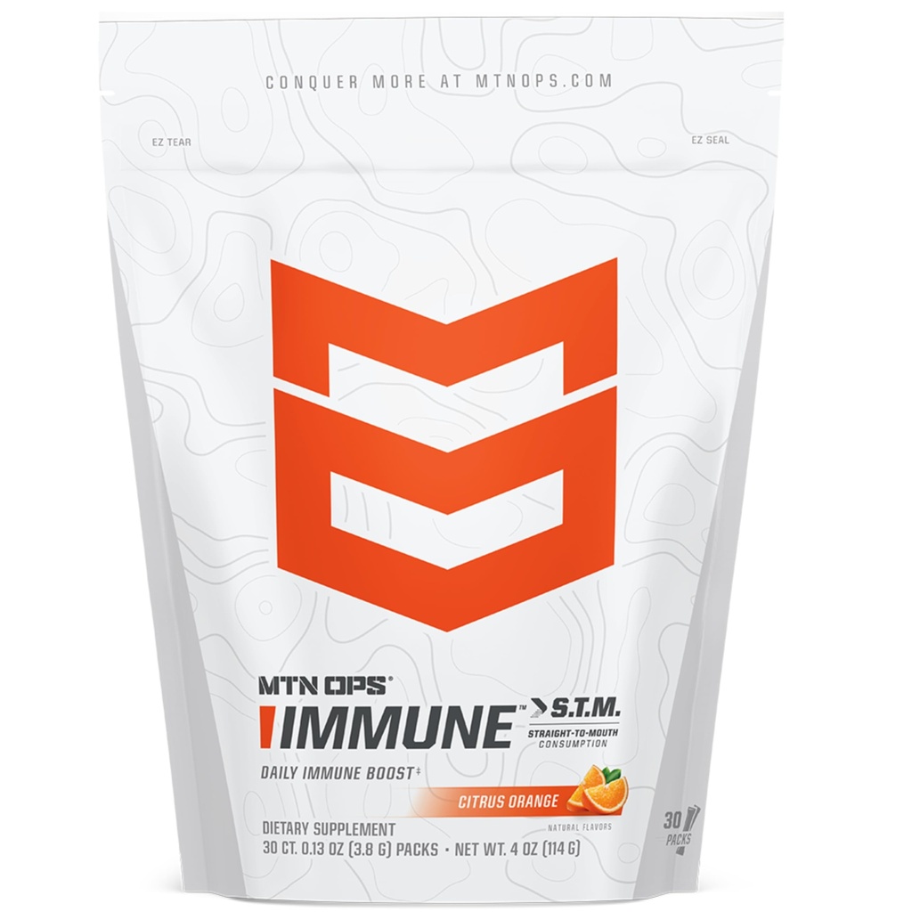 MTN OPS Imune STM Powder Drink Mix, Vitamina C, Vitamina D, Zinco e Antioxidantes para suporte diário Imune, Hidratação e Bem-Estar, 30 Servings, Citrus Flavor