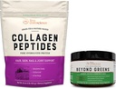 Colágeno Peptídeos e Além dos Verdes ; Cabelo, Pele, unhas e Apoio Conjunto + Imune Boost, Detox, & Energia