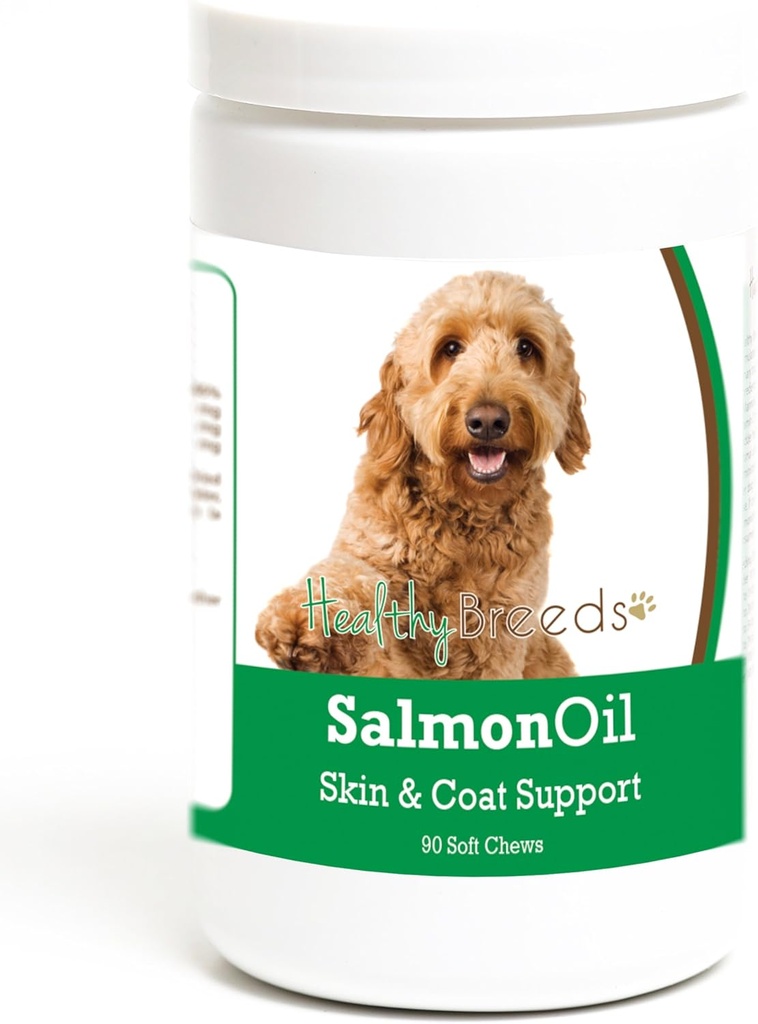 Saudável raças Goldendoodle óleo de salmão macio mastiga 90 contagem