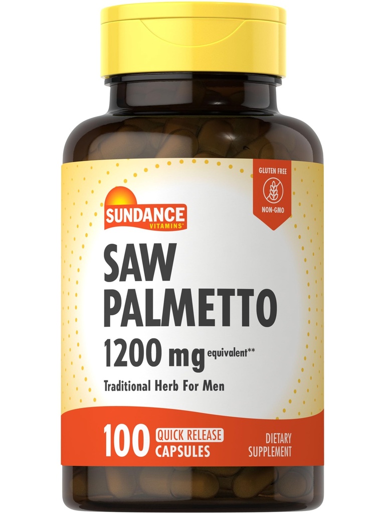 Sundance Saw Palmetto para homens 100 Cápsulas de libertação rápida