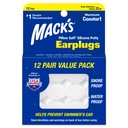 Pillow Mack Soft Silicone Earplugs, 12 Pair – As Plugs Original Moldable Silicone Putty Ear Plugs para dormir, ronco, natação, viagens, concertos e estudos .