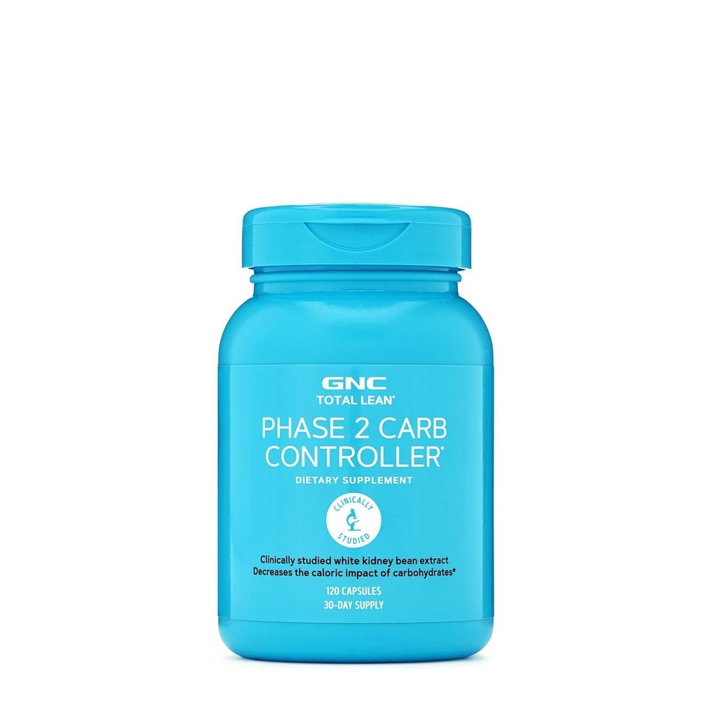 GNC Total Lean Fase 2 Controlador de Carbono, Diminui o Impacto Calórico de Carboidratos, 120 Cápsulas