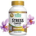 Cápsulas Botânicas Complexo de Stress - Suporte de humor e memória com Saffron, Ashwagandha, Rhodiola - Gluten-Free, 60 Cápsulas