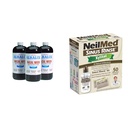 Alkalol Nasal Wash 3 Pack, NeilMed Sinus Rinse Kit com Xilitol - Alívio Natural de Congestão nasal, Dissolve Mucus, Antibacteriano