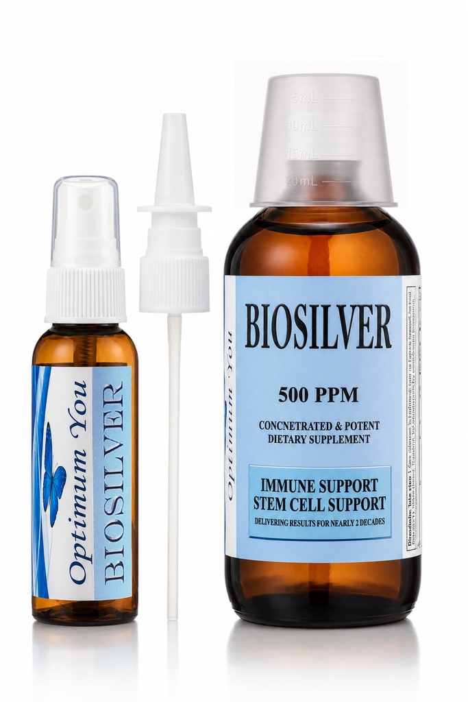 BIOSILVER Líquido Coloidal Prata 500 ppm, Força Extra, 8 onças com frasco de pulverização , Immune & Suporte de Células-tronco