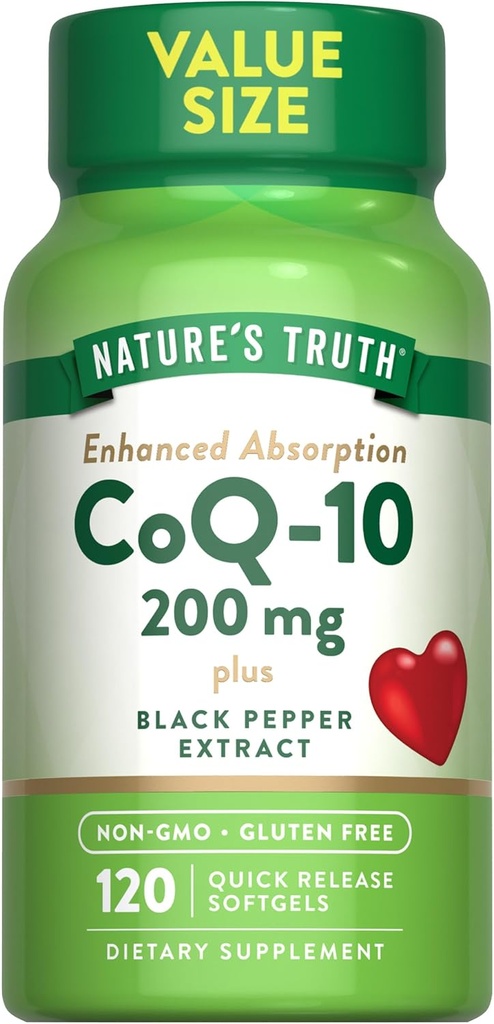 Nature's Truth CoQ10 200mg 120 Softgels (Alta Absorção)