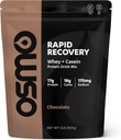 Osmo Recuperação Rápida - Whey & Micellar Casein Protein Powder Mistura com carboidratos e cafeína, todos os ingredientes naturais, permite reparo muscular e aumenta a restauração do glicogênio - Chocolate, 22 Servings