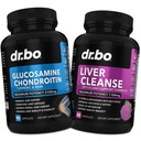 Glucosamina Condroitin MSM Turmeric & Liver Cleanse Detox - Suplemento de saúde conjunta Joelho articulações ósseas, fígado Cleanse Detox Suporte - Pills de suporte conjunto Glucosamina Sulfate Cápsulas Juntas Suplementos