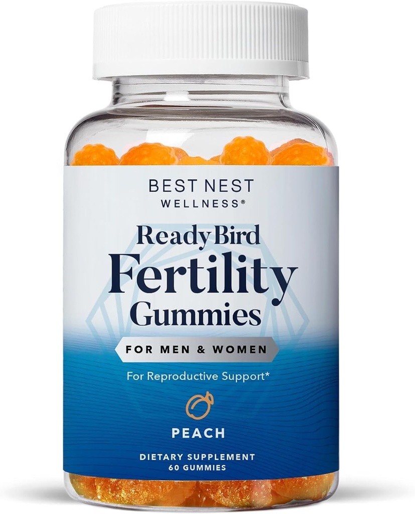 Melhor Nest Wellness Gummies Fertilidade - Multivitamin pré-natal para apoio à concepção - Suplemento nutricional com vitaminas metiladas - Apoio à saúde vibrante com coenzima Q10 - Peach, 60 Gummies