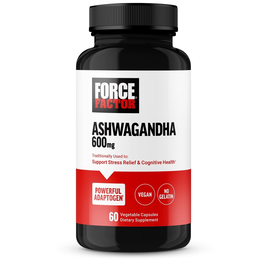FORCE FATOR Ashwagandha Suplementos Made with Premium Vegan Ashwagandha Pó, Adaptogens para apoiar o estresse e saúde cognitiva, Sem Gelatina, Não-GMO, 60 Cápsulas