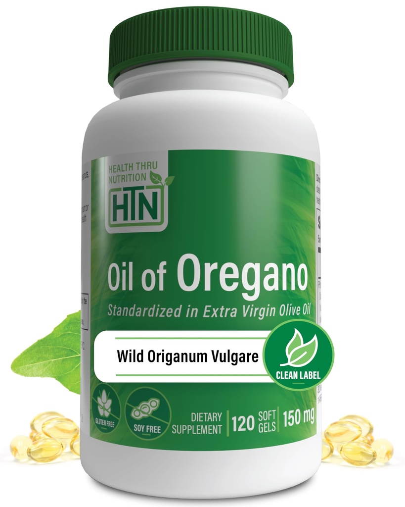 Óleo de Orégano 120 Mini-Softgels □ Selvagem Colheitada □ Europeu 40:1 Origanum Vulgare Equivalente a 600mg Orégano em Extra Virgin Olive Olive Olive Olive Olive Oregano em Não-GMO Livre de Glúten