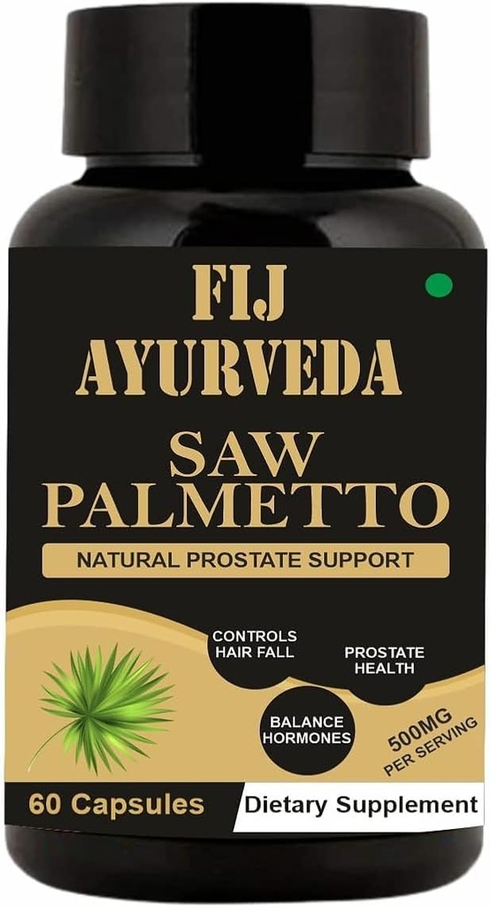 Saw Palmetto Extract Cápsulas para homens e mulheres 500mg 60 Veg Cápsulas, crescimento natural do cabelo para homens e mulheres - (Pack of 1)