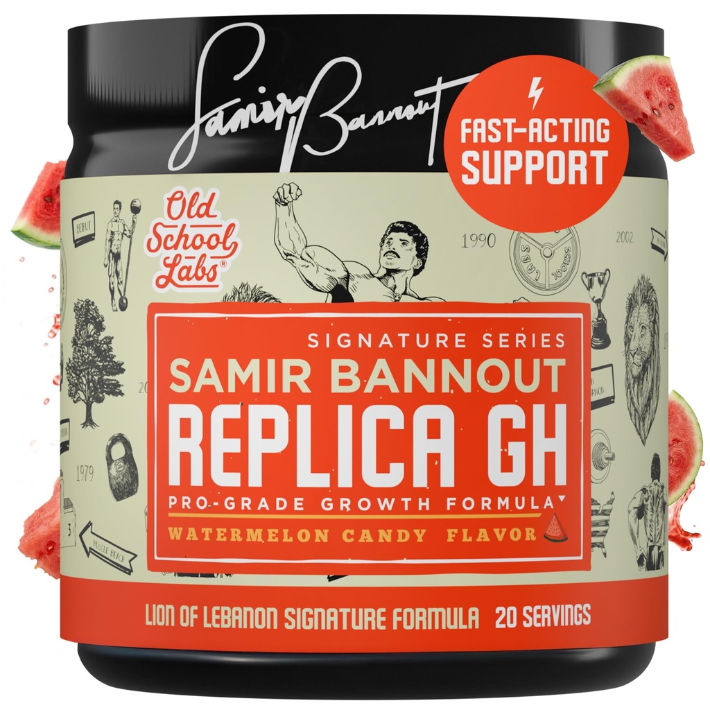 Replica Gh – Muscle Building GH Boosting Powder – Hormone Optimizer & Muscle Growth Suplemento dietético – exclusivo OSL Mr. Olympia Samir Bannout Colaboração – Melancia doce sabor – 20 Servings