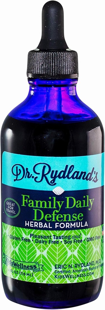 Dr. Rydland's Herbal Supplement □ Criado por KidsWellness □ Family Daily Defense para uso diário e viagem