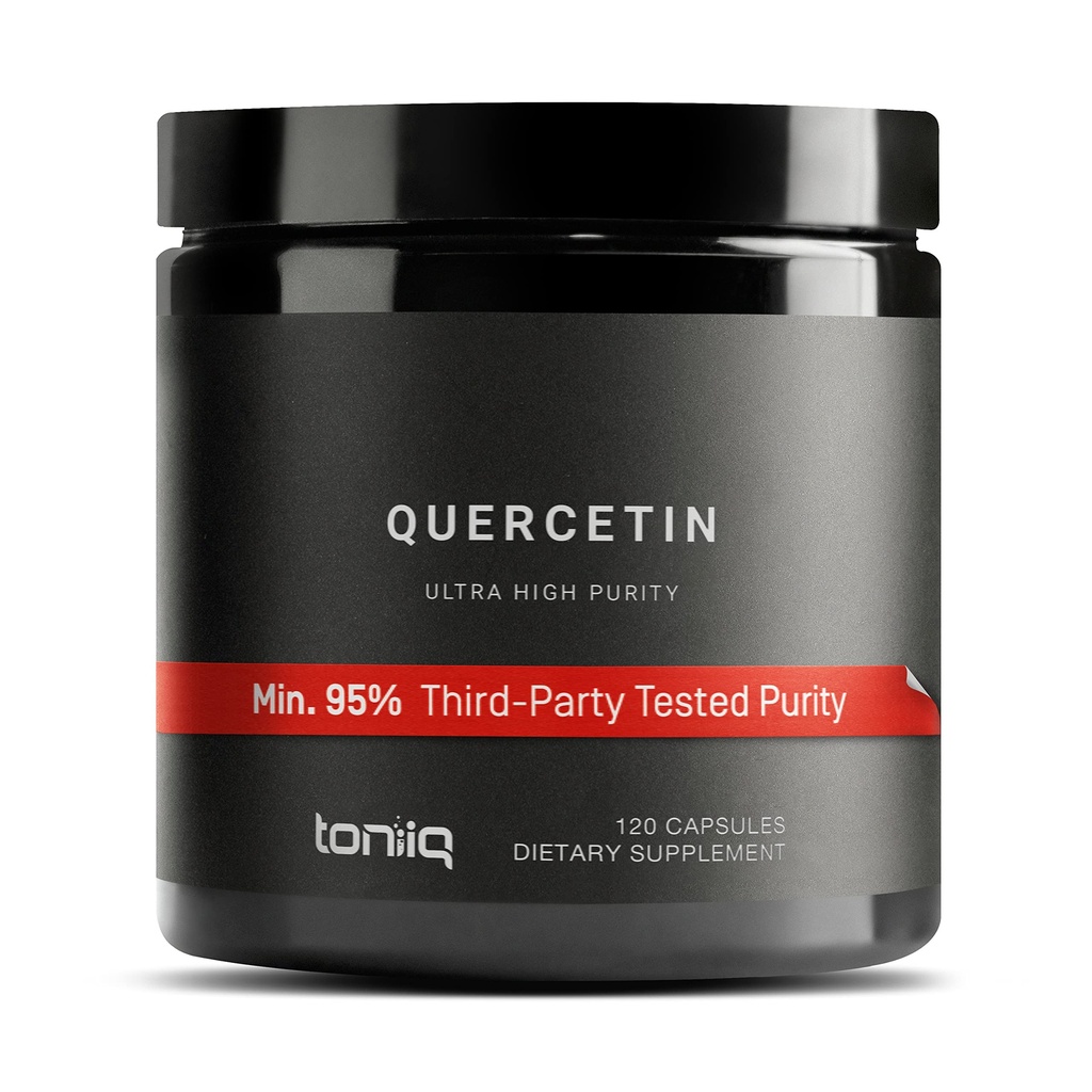 Cápsulas Toniiq Ultra Alta Pureza Quercetina - 95%+ Altamente purificado e biodisponível - 1000mg por serviço - 120 cápsulas Quercetin Suplemento