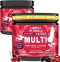 Llama Naturals Kids Multivitamin Gummies, Vegan, Orgânico com vitamina D, C & K, Toddler verdadeira frutas vitaminas Gummy, Suplemento mastigável, Multivitamin de alimentos inteiros, Não adicionado cana de açúcar, Cereja, 2 Pk
