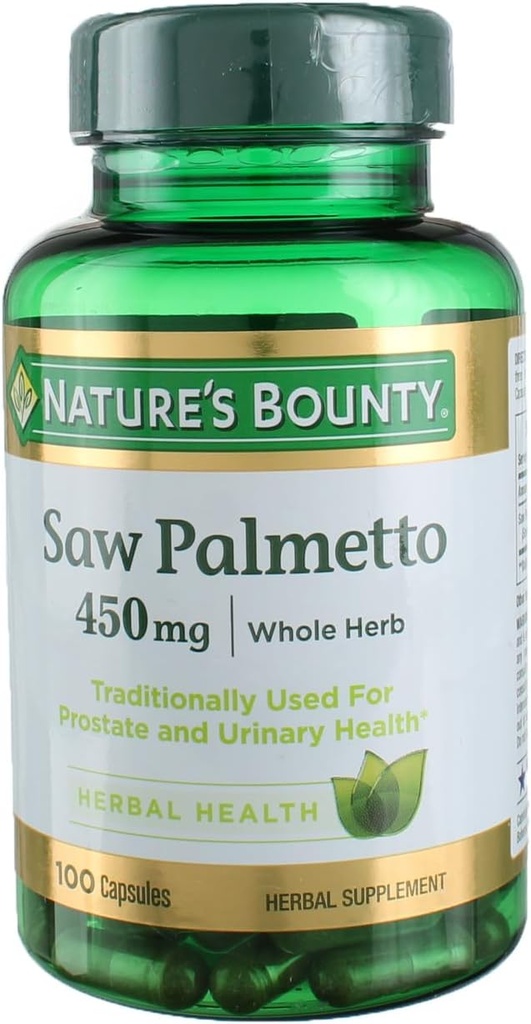 Natural Bounty Saw Palmetto 450 mg 100 Cápsulas