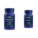 Extensão de vida Suplemento de saúde ocular Macuguard com Lutein, Meso-Zeaxantina, Açafrão e Astaxantina - 60 Conde e Super K Vitamina K1 K2 MK-7 MK-4 Vitamina C - 90 Softgels