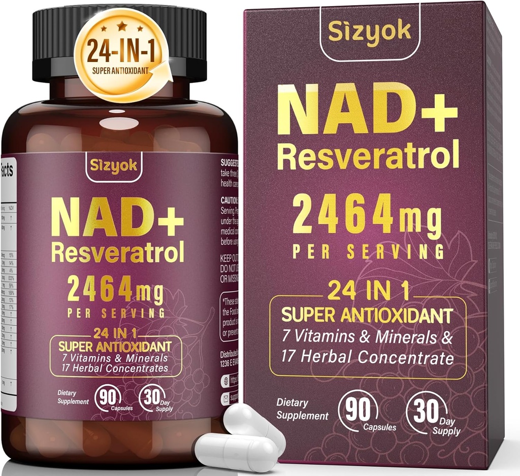 NAD Suplemento, NAD lipossomal+ Suplemento com Resveratrol, NAD Resveratrol Suplemento - Boost NAD+ para Defesa do Envelhecimento, Energia, Foco - Cápsulas Ultra Antioxidantes,27