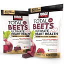 Pacote do fator de força beterrabas totais Ultimate Heart Health Blood Pressure Support Chews with CoQ10, Beet Root Powder, Extrato de semente de uva, Suplemento de pressão sanguínea para circulação e fluxo de sangue, 120 macio