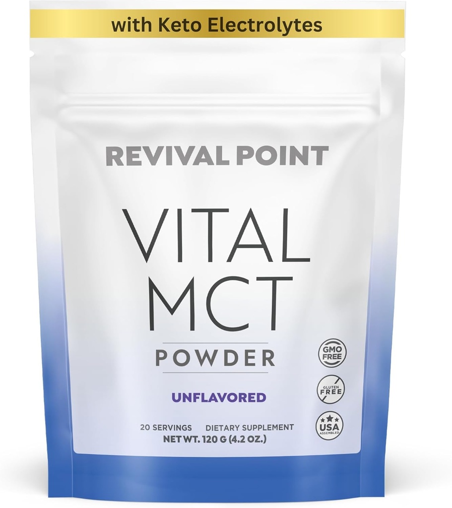 Premium Unflavored MCT Oil Powder com Keto Electrolytes- Creamer para café, chá e shakes- Inclui 15x Biodisponível Chromium Picolinate, C10 e C8 MCT Oil Derived from Coconuts – 120 Grams