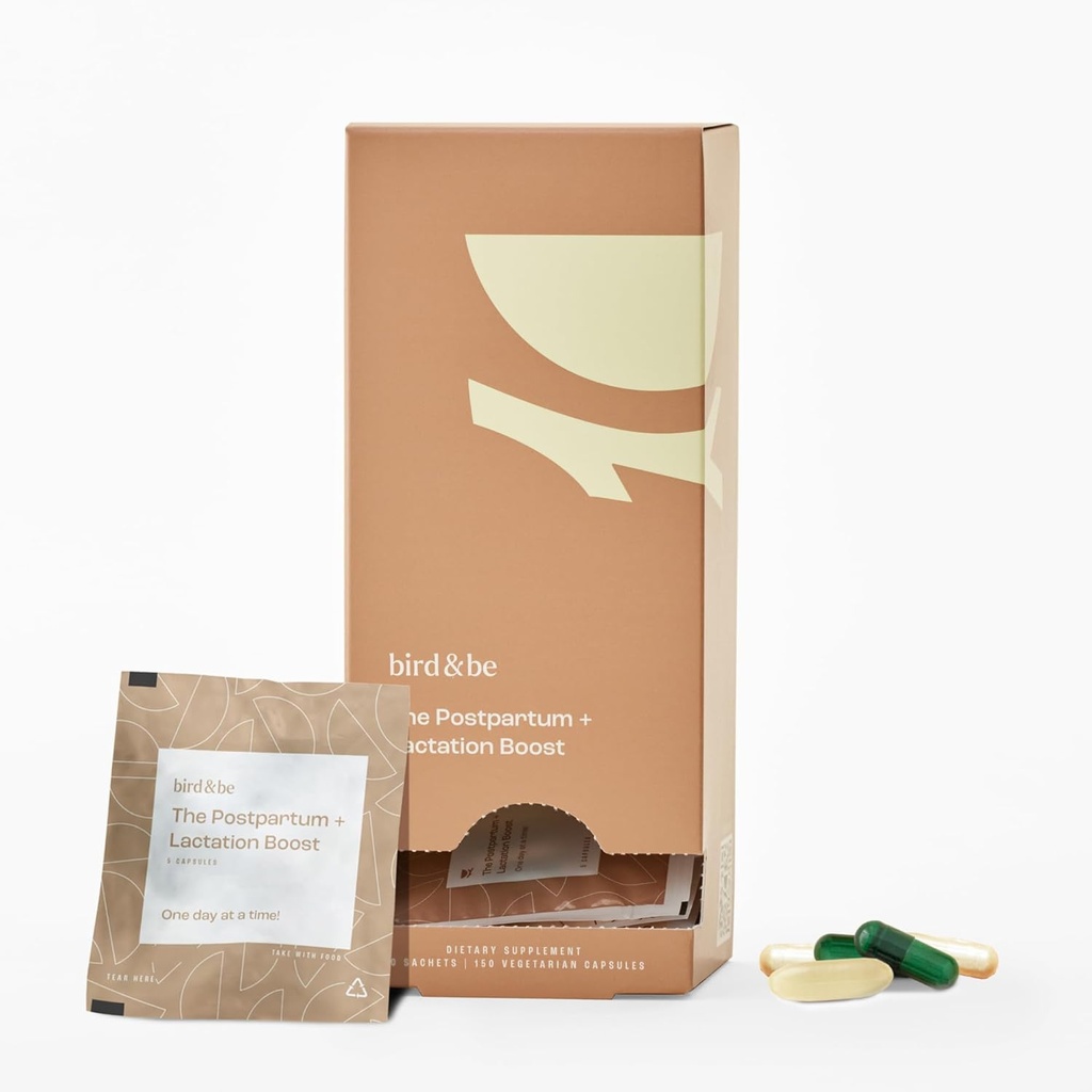 O pós-parto com lactação Boost - Vitaminas para apoiar Hormônios, Recuperação e Abastecimento de Leite para Peito/Mamamentação - Inclui DHA (Omega-3), Ferro, Colina, B12-30-Dia de Abastecimento