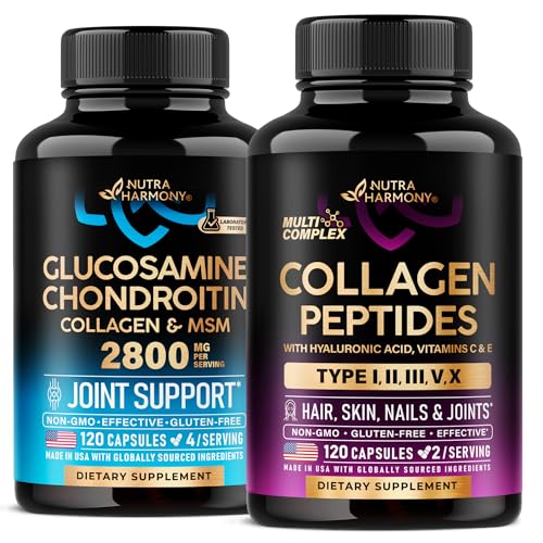Cápsulas NUTRAHARMONY Glucosamina Condroitina e Colágeno Peptídeos