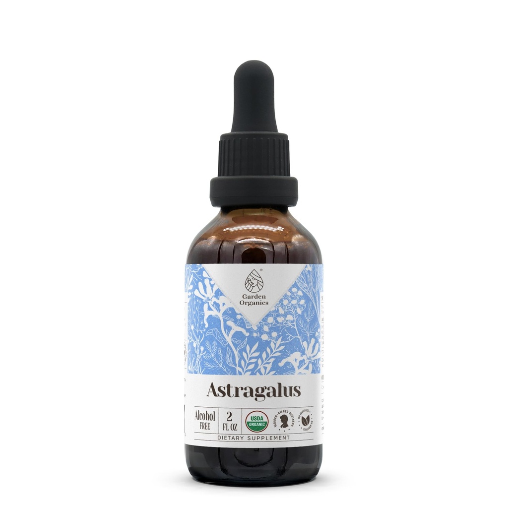 Astragalus USDA Organic Alcohol-Free Extract (Suplemento dietético, Tintura de alta potência) Natural Certified Organic Astragalus (Astragalus membranaceus) Dried Root (2 onças)