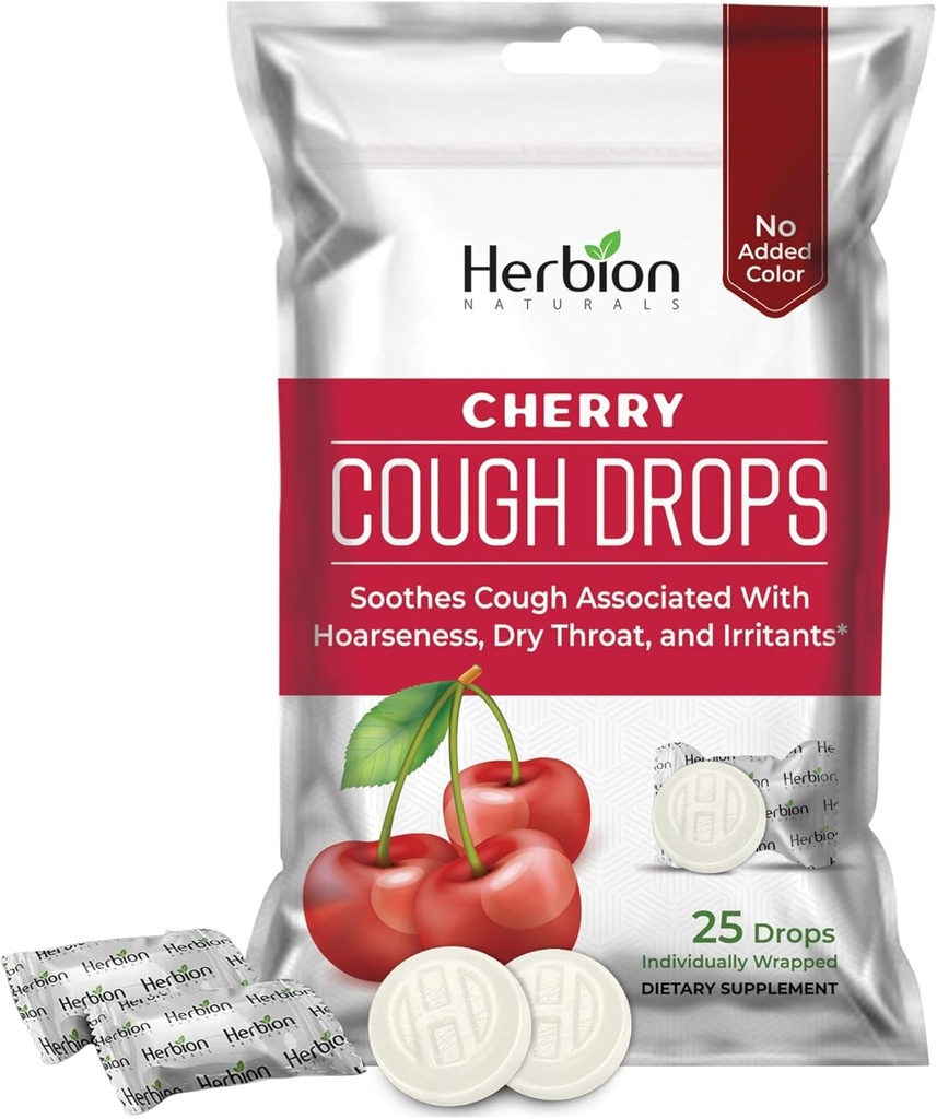 HERBION Naturals Tosse gotas com sabor de cereja natural, suplemento dietético, acalma tosse, para adultos e crianças mais de 6 anos, 25 gotas, sem sabor artificial, pacote de 1