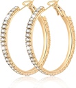 Grande Grande 925 Sterling Silver Hoop Brincos para Mulheres Pave Cristal 14k Plated Gold Hoops Brinco para Mulheres Magro brilhante Zirconia Declaração Jóias de Rhinestone não mancha hipoalergênico