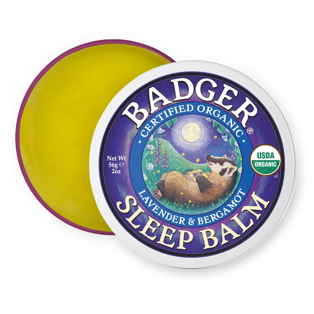 Badger - Balm natural do sono, Lavanda & Bergamot, Balm relaxante e calmante para crianças e adultos, 2 onças