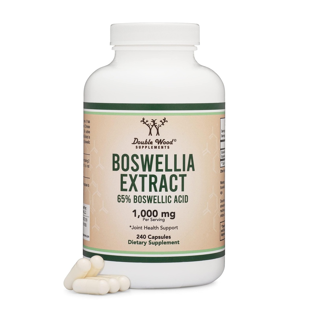 Boswellia Serrata - 240 Cápsulas (Força máxima 1.000mg de 65% de Extrato de Ácido Boswellico) Boswellia Extract Cápsulas (Suporte Conjunto Suplemento para a Saúde Conjunta)