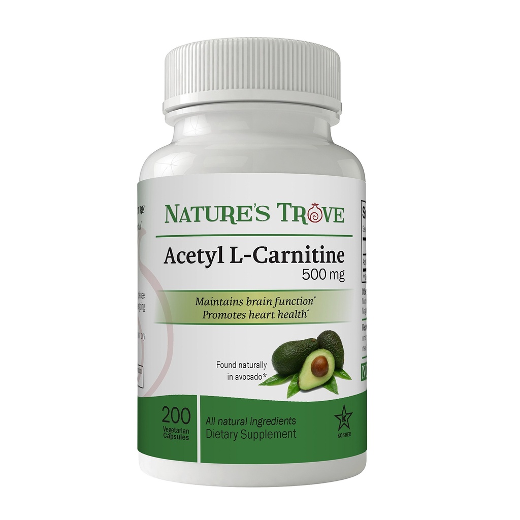 Trove Acetil L- Carnitina (ALCAR) 500 mg 200 Cápsulas Vegetarianas