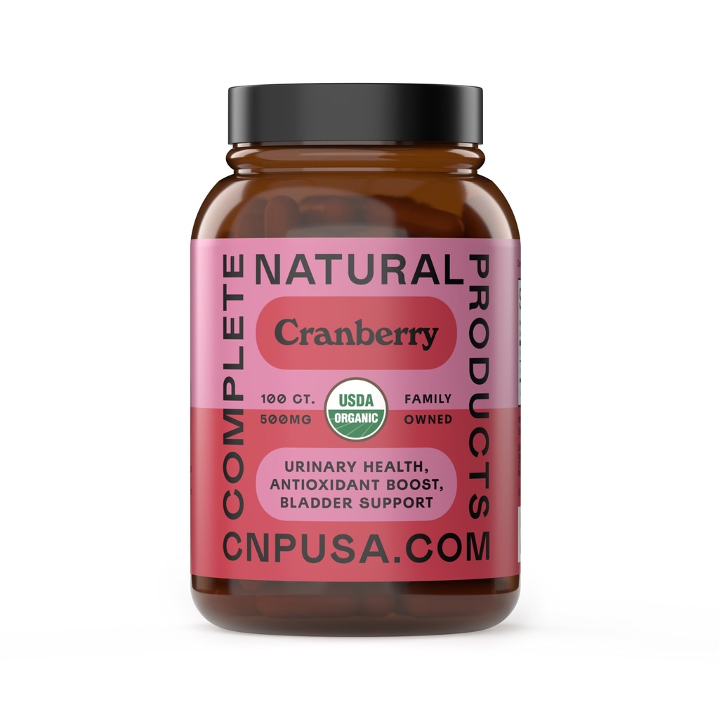 Cápsulas de cranberry orgânicas 500mg □ Baseada em plantas, Vegan, Não-GMO, Sem preenchimentos □ Suporta trato urinário & saúde da bexiga