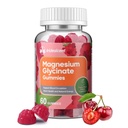 Magnésio Glycinate Gummies 400mg, Suplemento de magnésio sem açúcar w/Ashwagandha, Zinco, Vegan Magnésio Glycinate Suplemento para Adultos - 60 Gummies de cereja