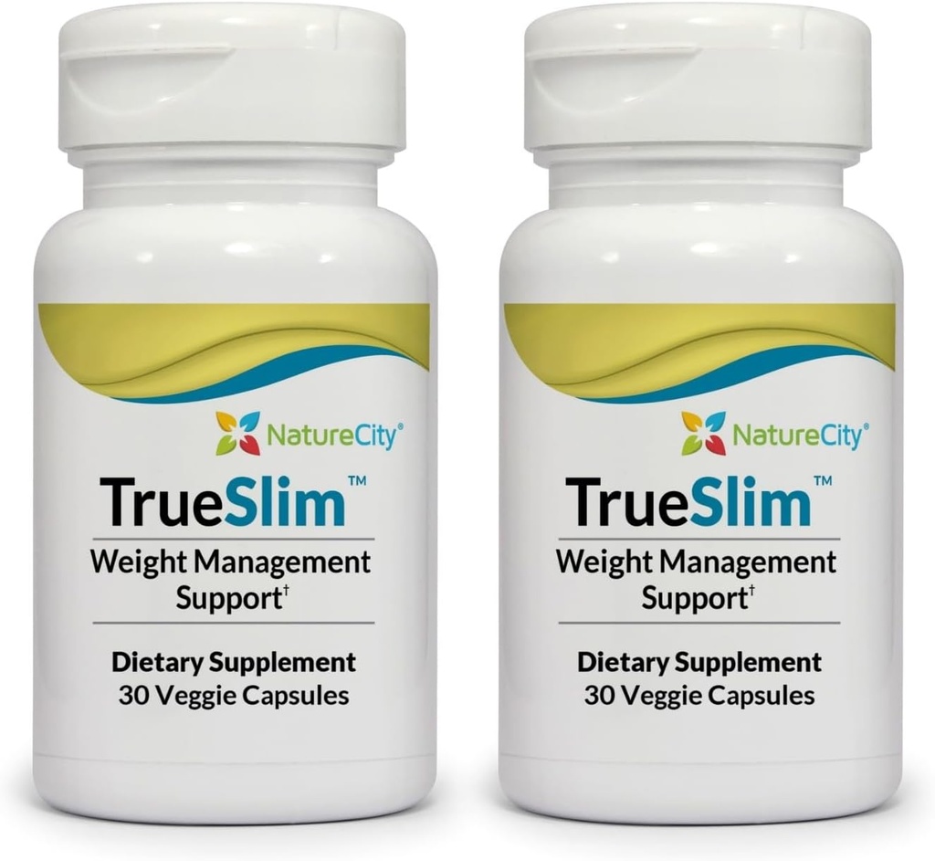 NatureCity True-Slim Fat and Weight Supplement Ajuda a reduzir a acumulação de gordura Cápsulas Não OGM Feito nos EUA