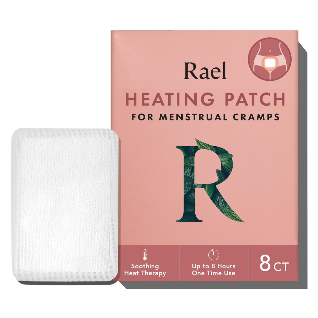Rael Herbal Heating Patches, alívio de Cães Período, Terapia de Calor, Design Ultra Fino, No Tamanho Ir, para todos os tipos de pele (8 Conde)