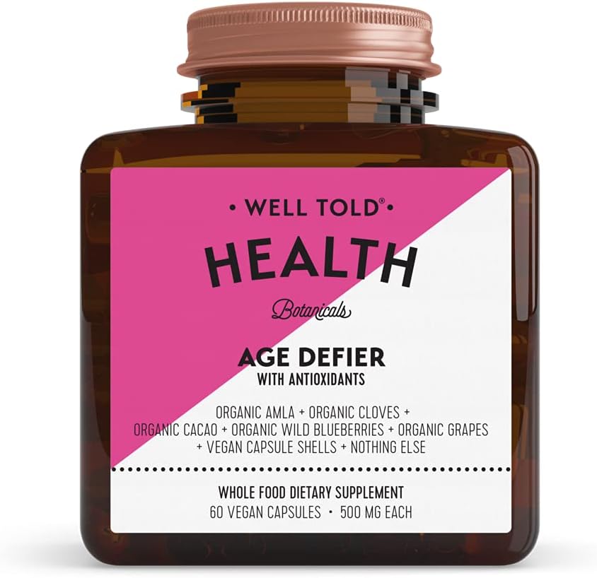 Bem dito Anti-envelhecimento suporte da pele suplemento de saúde idade Defier com Amla orgânica, Cacao, e Resveratrol de uvas orgânicas - Não-GMO + Vegan (60 Cápsulas)