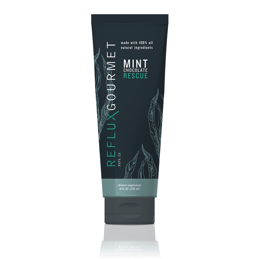 REFLUX GOURMET - Rescue Chocolate Menta Alginate terapia All-Natural, Reflux ácido, GRD, LPR, Azia alívio, feito de todos os ingredientes naturais considerados seguros para crianças e mulheres grávidas