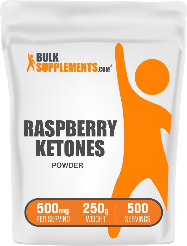 BulkSuplementos.com Framboesa Cetonas Pó - Framboesa Cetonas Suplemento, Antioxidante Fonte - para suporte energético, sem glúten, 500mg por serviço, 250g (8,8 oz) (Pacote de 1)