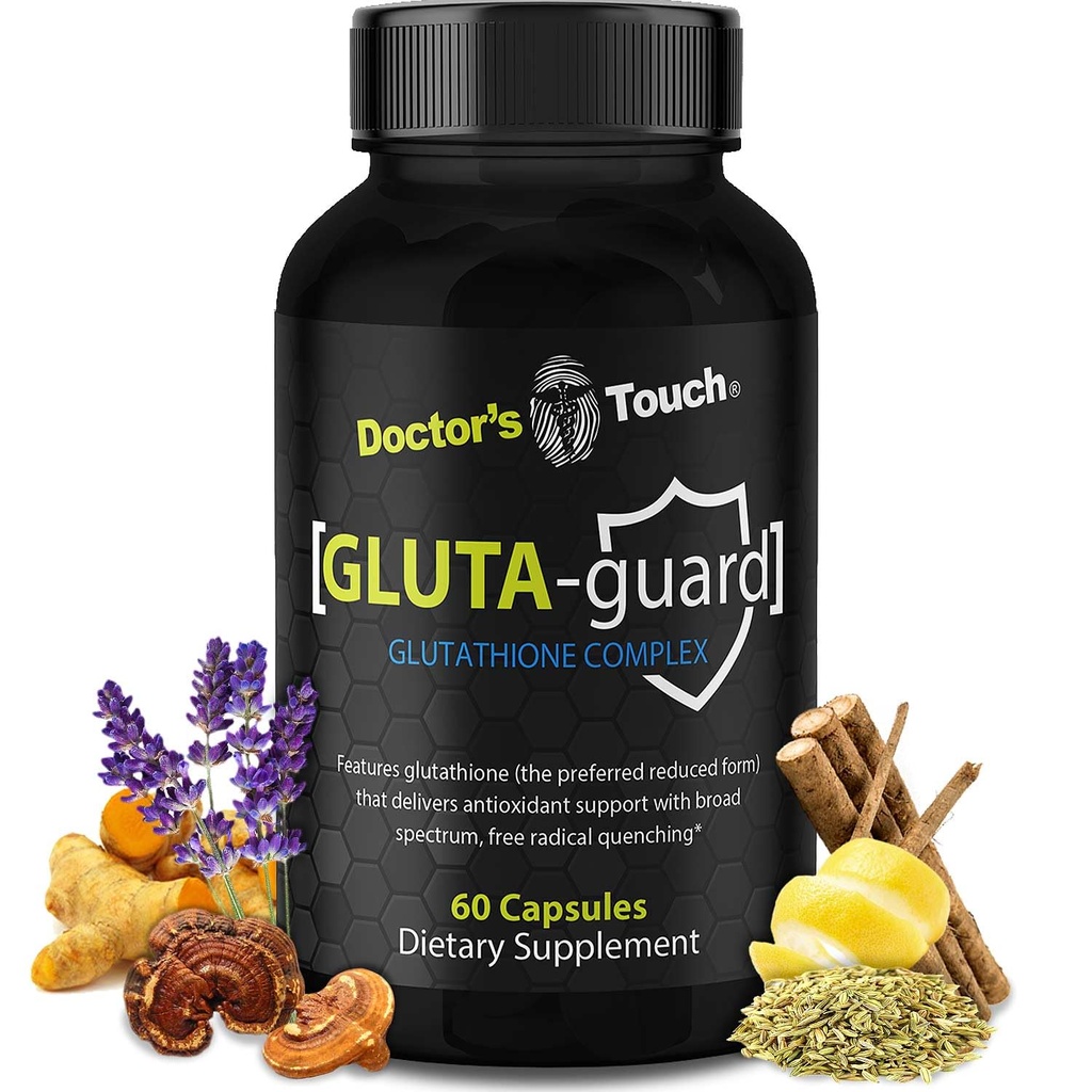 Doctor's Touch Liposomal Glutationa Supplement - Easy-to-Swallow Glutationa Cápsulas para Energia, Apoio ao Cérebro e Saúde da Pele - Pura Absorção Máxima Glutationa Suplemento Liposomal