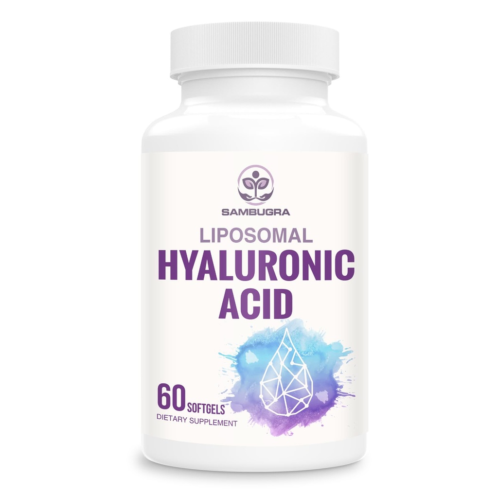 Ácido hialurônico lipossomal 1000mg, alta biodisponibilidade Cápsulas de ácido hialurônico, Suplemento dietético Suporte Pele e ossos, 60 Cápsulas