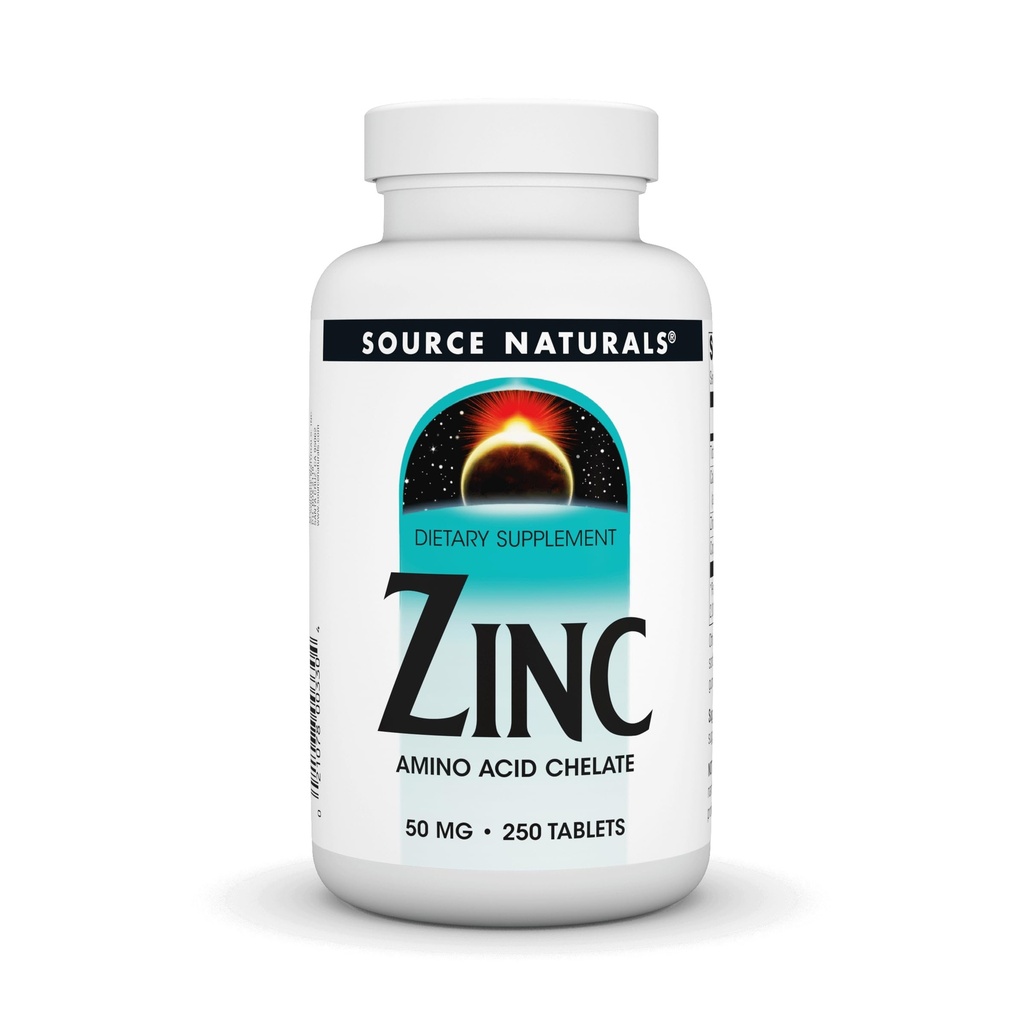 Fonte Natural Zinco, Quelato de Aminoácido - Suplemento dietético - 50 mg - 250 Comprimidos