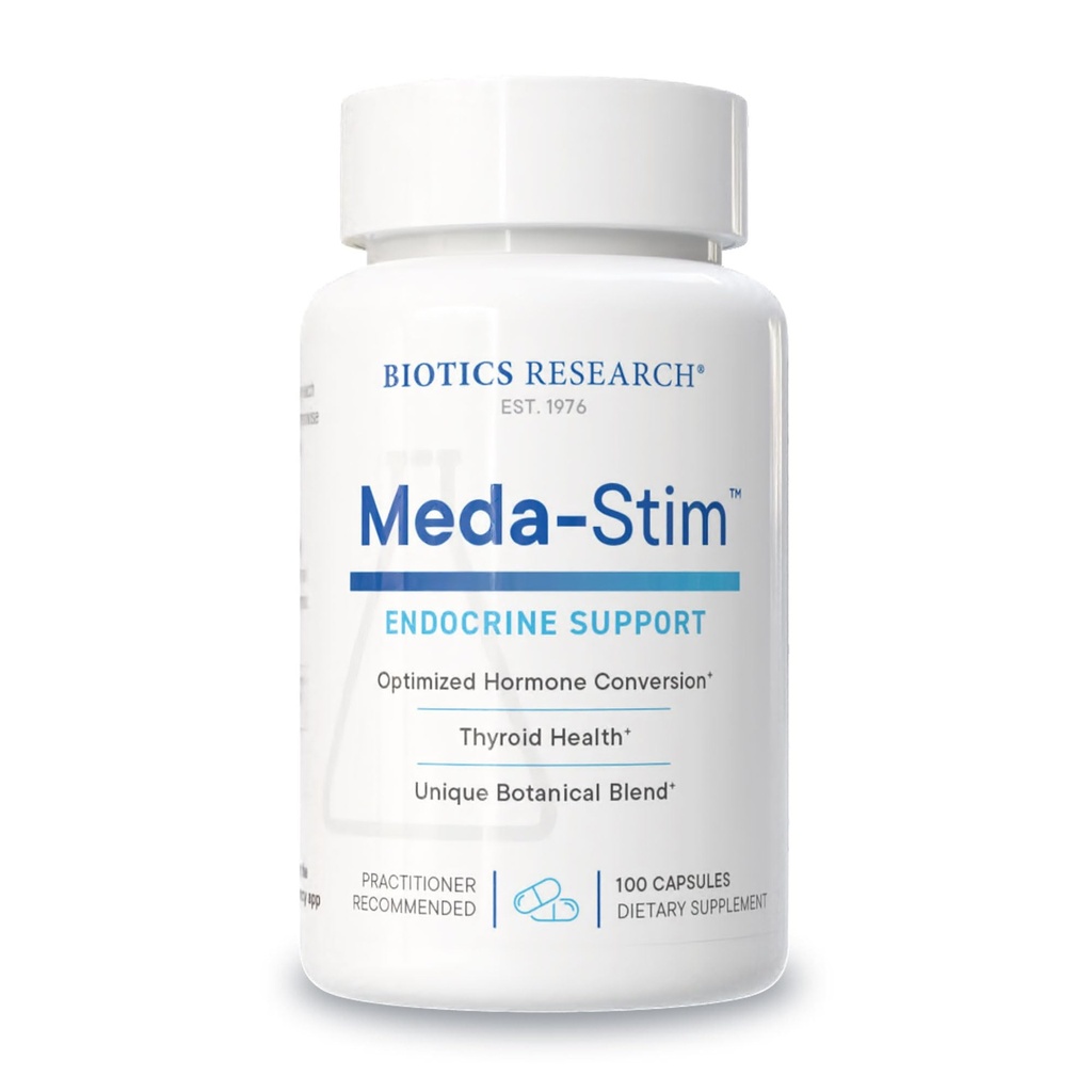Biotics Research Meda Stim Support Função endócrina, Nutricional Support for the Thyroid Gland, Saudável T3, T4, Níveis de tiroxina, Saúde Metabólica, Contém Iodo, Selênio, Magnésio, 100 Cápsulas