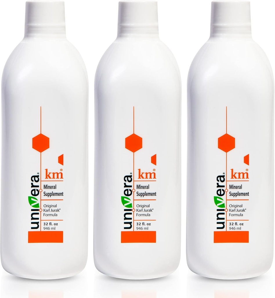 Univera KM Mineral Supplement (Suplemento Mineral Univera KM) Fórmula original de Karl Jurak Rico em Potássio e Vitaminas Estabiliza o Balanço de pH Suporta Digestão + Absorção de Nutrientes