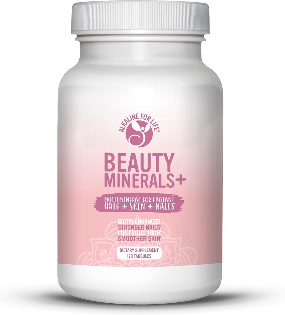 Minerais de beleza - Biotina reforçada multimineral para o crescimento do cabelo, força das unhas e elasticidade da pele - 19 Nutrientes - Pele e unhas Vitaminas